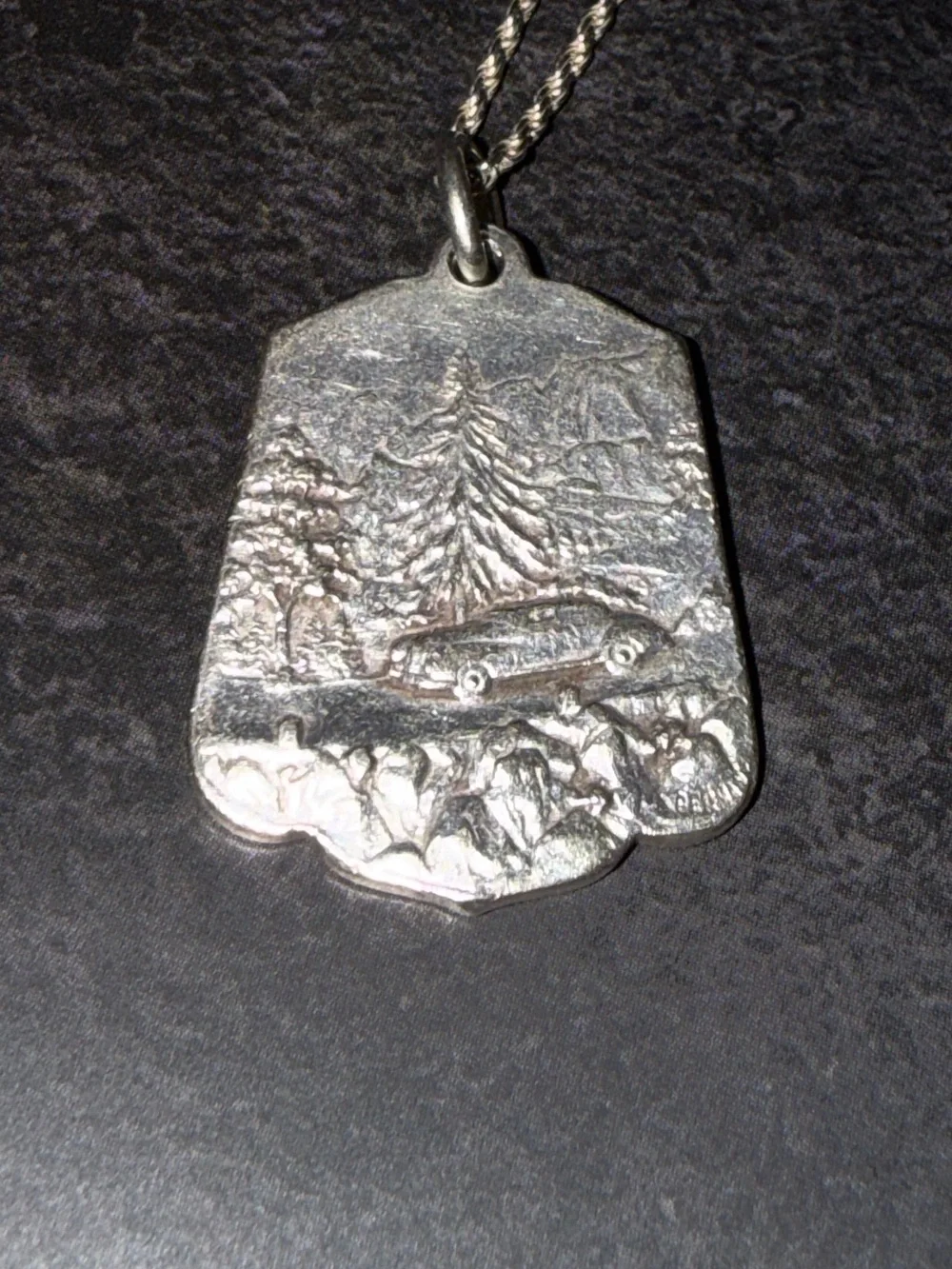 Vintage German Silver St. Christopher Medal- Germany Mid Century Pendant - Picture 6 of 13